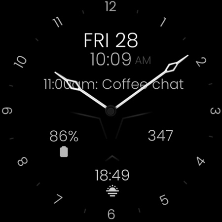 Minimal Black v30 Watch Face Bildschirmfoto 4