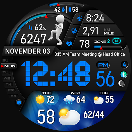 PER23 Digital Watch Face Bildschirmfoto 12