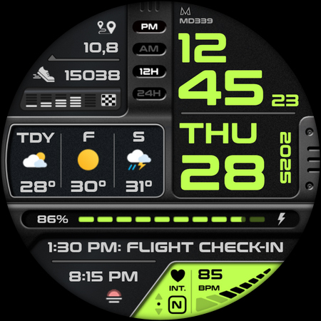 MD339 Digital watch face Bildschirmfoto 7