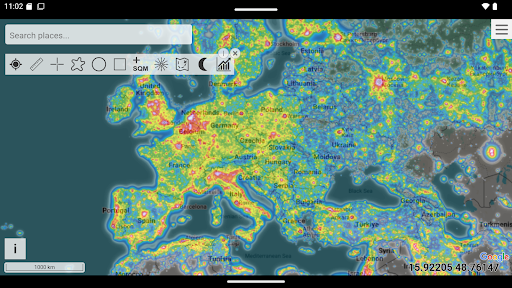 Light pollution map Bildschirmfoto 9