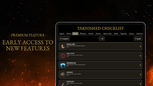 Tarnished Checklist Premium Bildschirmfoto 14