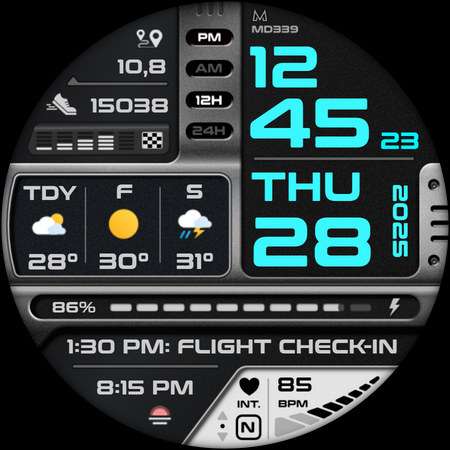 MD339 Digital watch face Bildschirmfoto 12