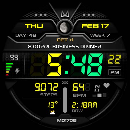 MD170B Digital watch face Bildschirmfoto 10