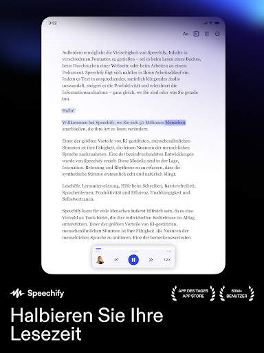 Speechify: KI-Vorlese-App Bildschirmfoto 5