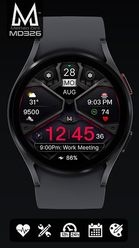 MD326 3D Modern Watch Face Bildschirmfoto 14