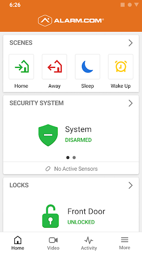 Alarm.com Bildschirmfoto 1