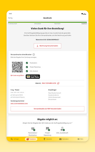 Post & DHL Bildschirmfoto 14