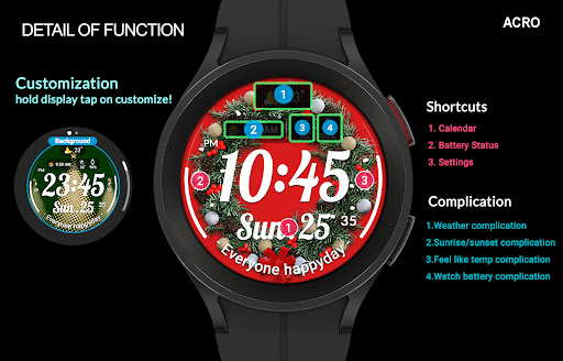 ACRO Happy Christmas Watchface Bildschirmfoto 8