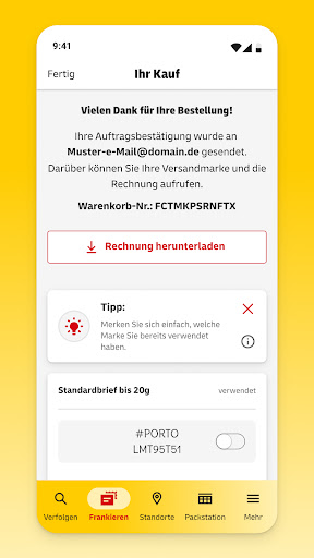 Post & DHL Bildschirmfoto 4