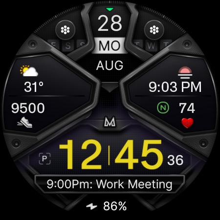 MD326 3D Modern Watch Face Bildschirmfoto 2