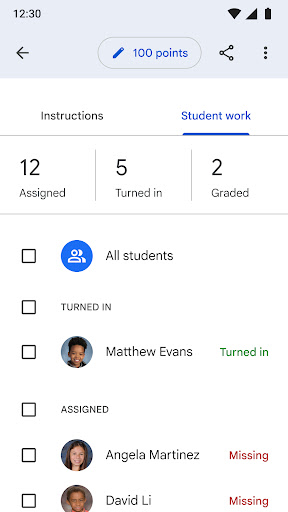 Google Classroom Bildschirmfoto 3