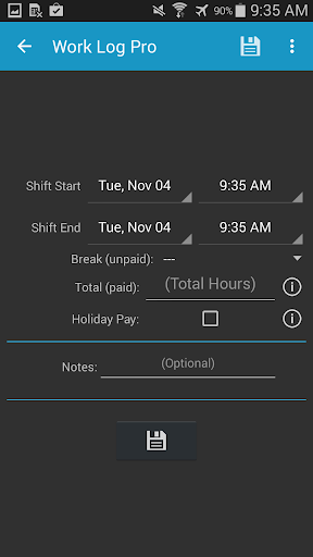 Work Log Pro Bildschirmfoto 5