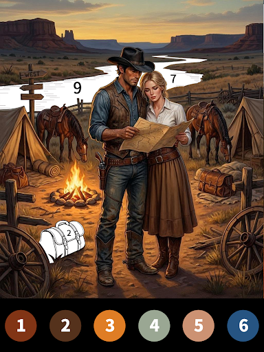 Wild West Color by Number Book Bildschirmfoto 2