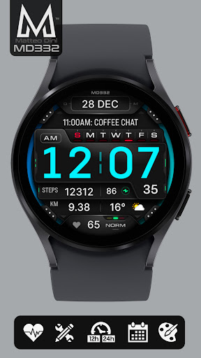 MD332 Digital watch face Bildschirmfoto 9