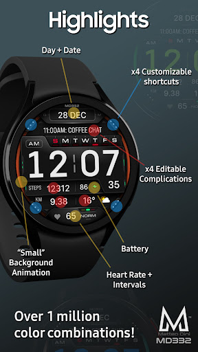 MD332 Digital watch face Bildschirmfoto 4