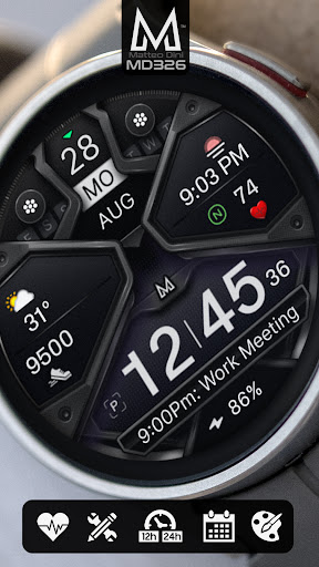 MD326 3D Modern Watch Face Bildschirmfoto 5