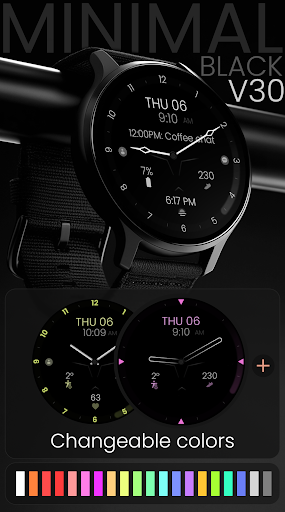 Minimal Black v30 Watch Face Bildschirmfoto 10