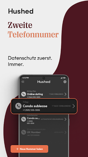 Hushed – Zweite Telefonnummer Bildschirmfoto 7