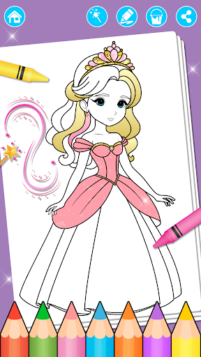 Prinzessin Färbung Glitter Bildschirmfoto 1