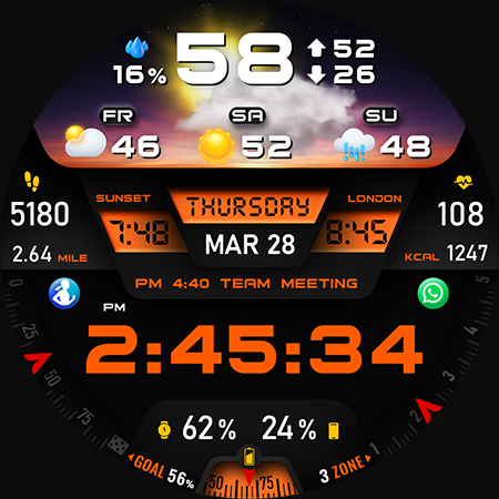 PER27 Digital Watch Face Bildschirmfoto 2