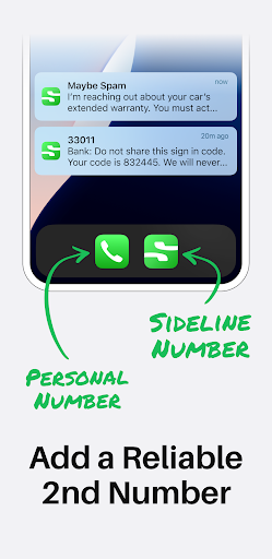 Sideline: 2nd Phone Line App Bildschirmfoto 1