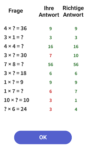 Einmaleins Mathe - Trainer 1x1 Bildschirmfoto 7