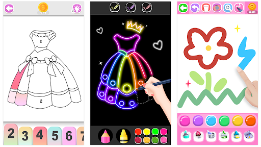 Dress Coloring Game Glitter Bildschirmfoto 17
