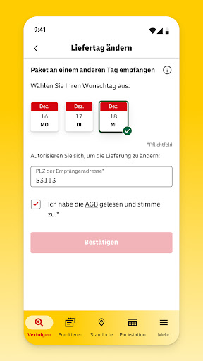 Post & DHL Bildschirmfoto 1
