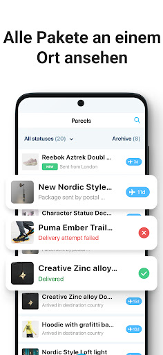 Sendungsverfolgung - paket app Bildschirmfoto 5