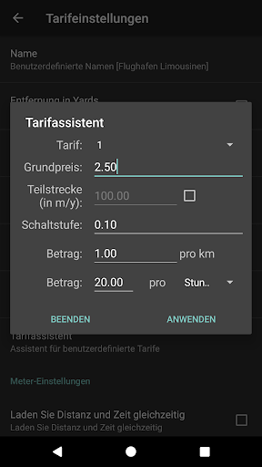 Taxameter Bildschirmfoto 1