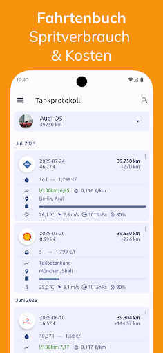 Fuelio: Tanken App,Fahrtenbuch Bildschirmfoto 3