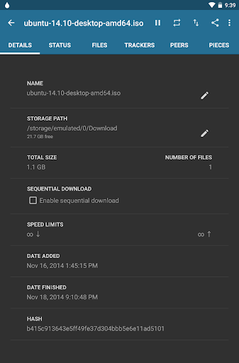 Flud - Torrent Downloader Bildschirmfoto 12