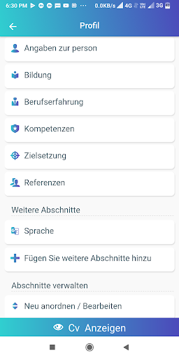 Lebenslauf erstellen Bewerbung Bildschirmfoto 3