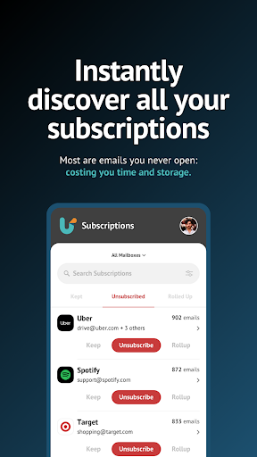 Unroll.Me - Inbox Mail Cleaner Bildschirmfoto 1