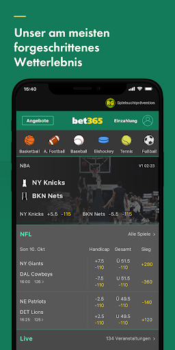 bet365 Sportwetten Bildschirmfoto 1