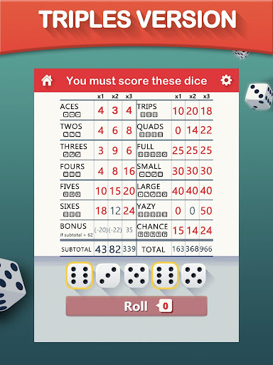 Yazy the yatzy dice game Bildschirmfoto 16