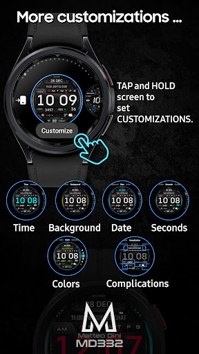 MD332 Digital watch face Bildschirmfoto 3