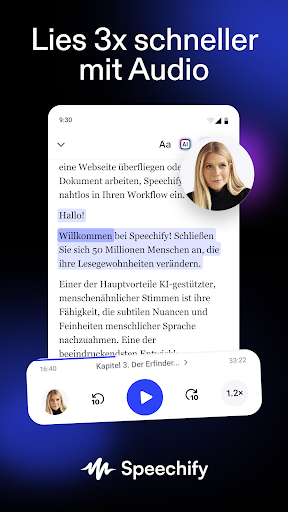 Speechify: KI-Vorlese-App Bildschirmfoto 7
