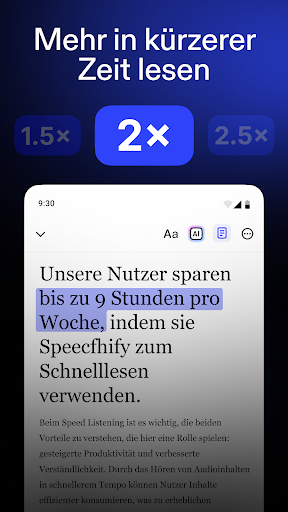 Speechify: KI-Vorlese-App Bildschirmfoto 6