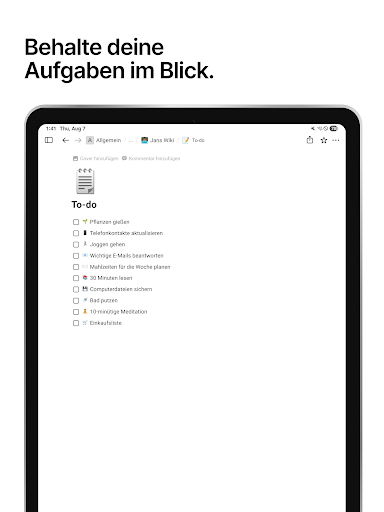 Notion: Notizen, Aufgaben, KI Bildschirmfoto 17