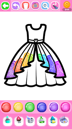 Dress Coloring Game Glitter Bildschirmfoto 7