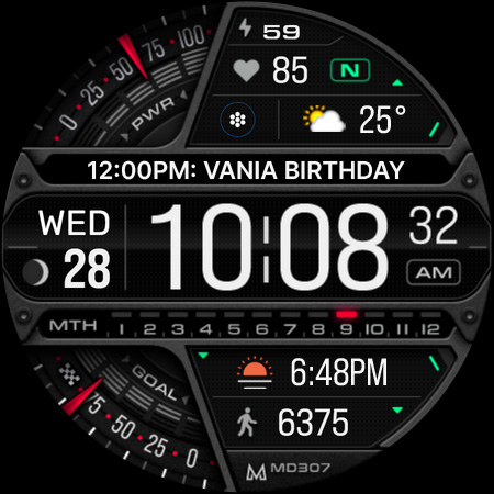 MD307 Digital watch face Bildschirmfoto 10