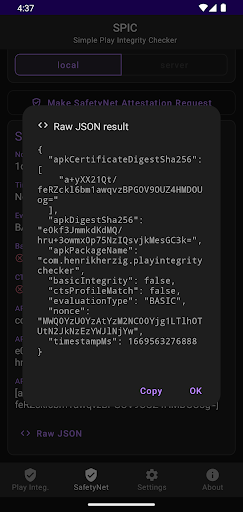 SPIC - Play Integrity Checker Bildschirmfoto 2