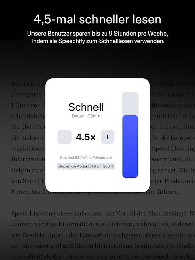 Speechify: KI-Vorlese-App Bildschirmfoto 1