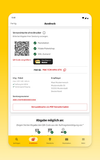 Post & DHL Bildschirmfoto 10