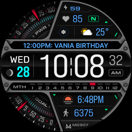 MD307 Digital watch face Bildschirmfoto 8