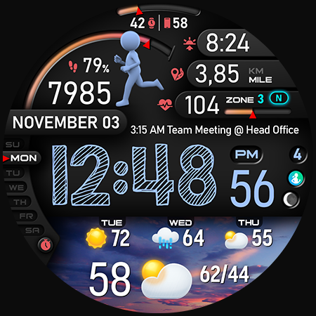 PER23 Digital Watch Face Bildschirmfoto 30