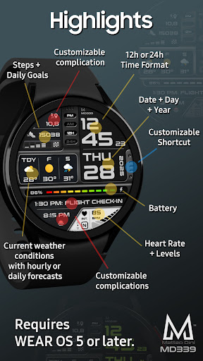 MD339 Digital watch face Bildschirmfoto 10