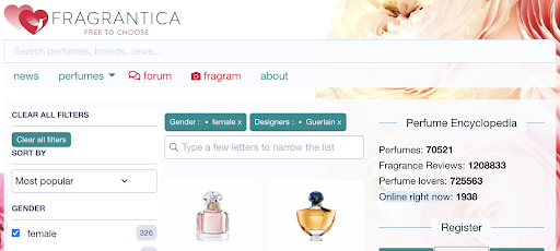 Fragrantica Perfumes Bildschirmfoto 4