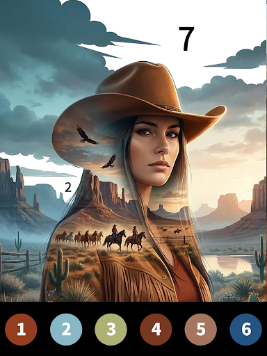 Wild West Color by Number Book Bildschirmfoto 5